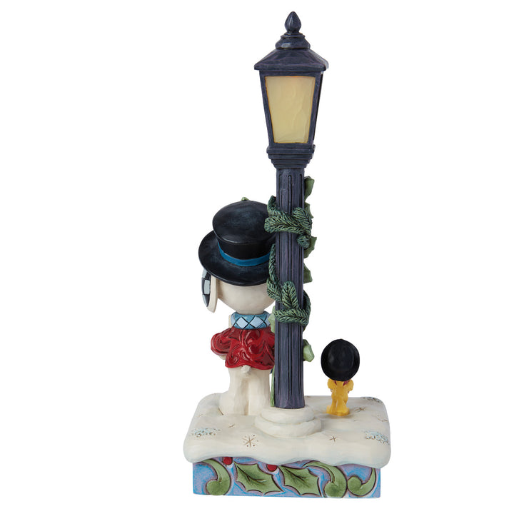 Jim Shore Peanuts: Snoopy & Woodstock Caroling By Lamp Post Figurine sparkle-castle
