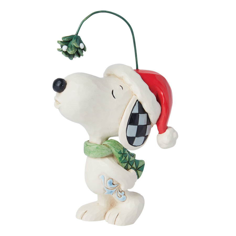 Jim Shore Peanuts: Snoopy Under Mistletoe Mini Figurine sparkle-castle