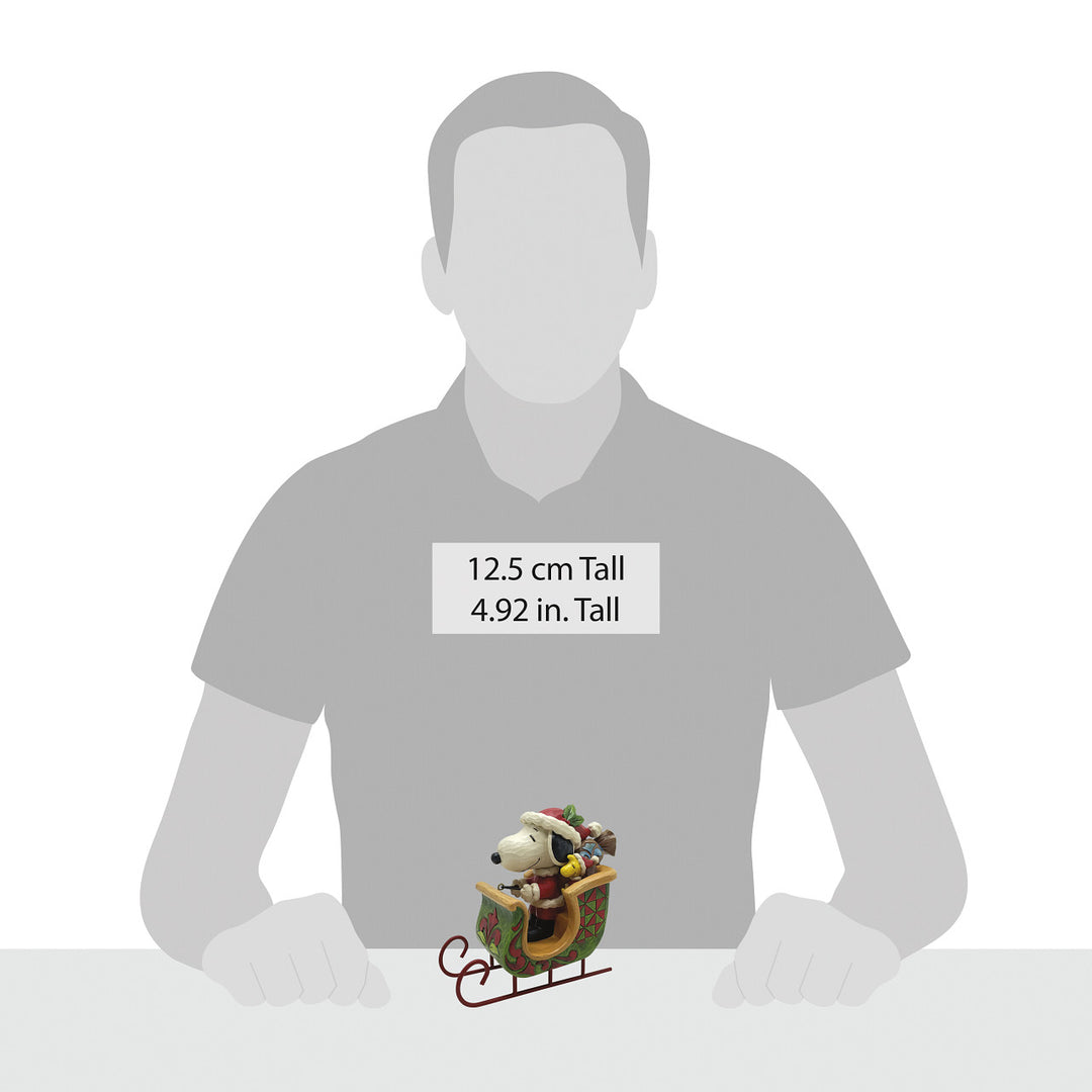 Jim Shore Peanuts: Snoopy & Woodstock In Sleigh Figurine - SIGNED sparkle-castle