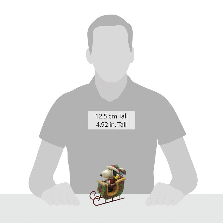 Jim Shore Peanuts: Snoopy & Woodstock In Sleigh Figurine - SIGNED sparkle-castle