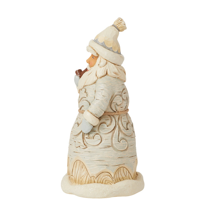 Jim Shore Heartwood Creek: White Woodland Santa With Pipe Figurine sparkle-castle