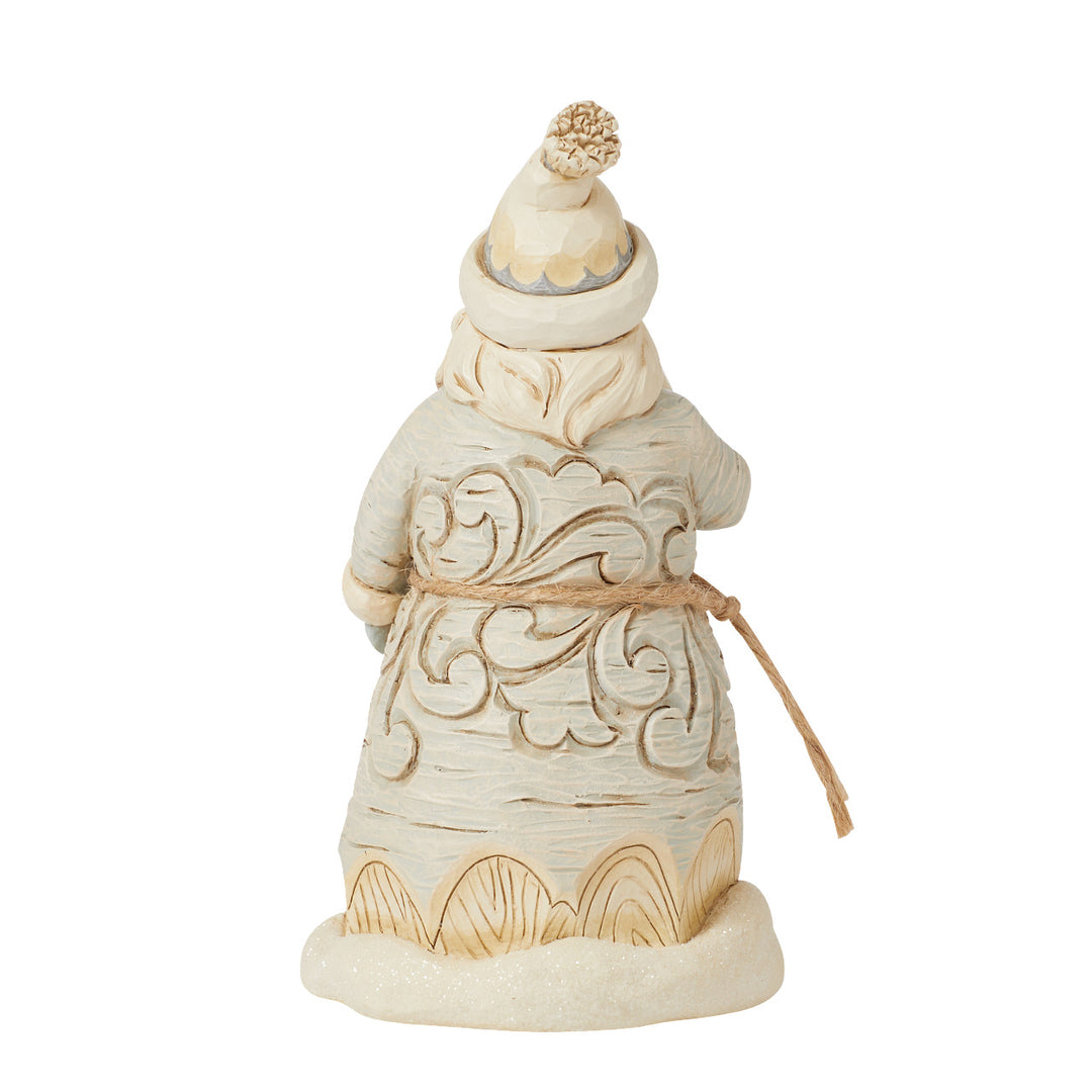 Jim Shore Heartwood Creek: White Woodland Santa With Pipe Figurine sparkle-castle