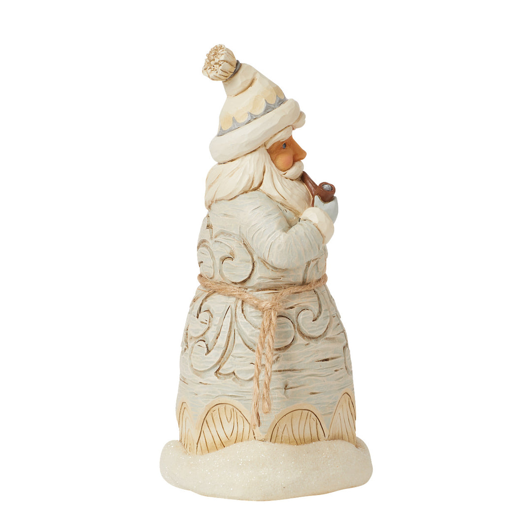 Jim Shore Heartwood Creek: White Woodland Santa With Pipe Figurine sparkle-castle