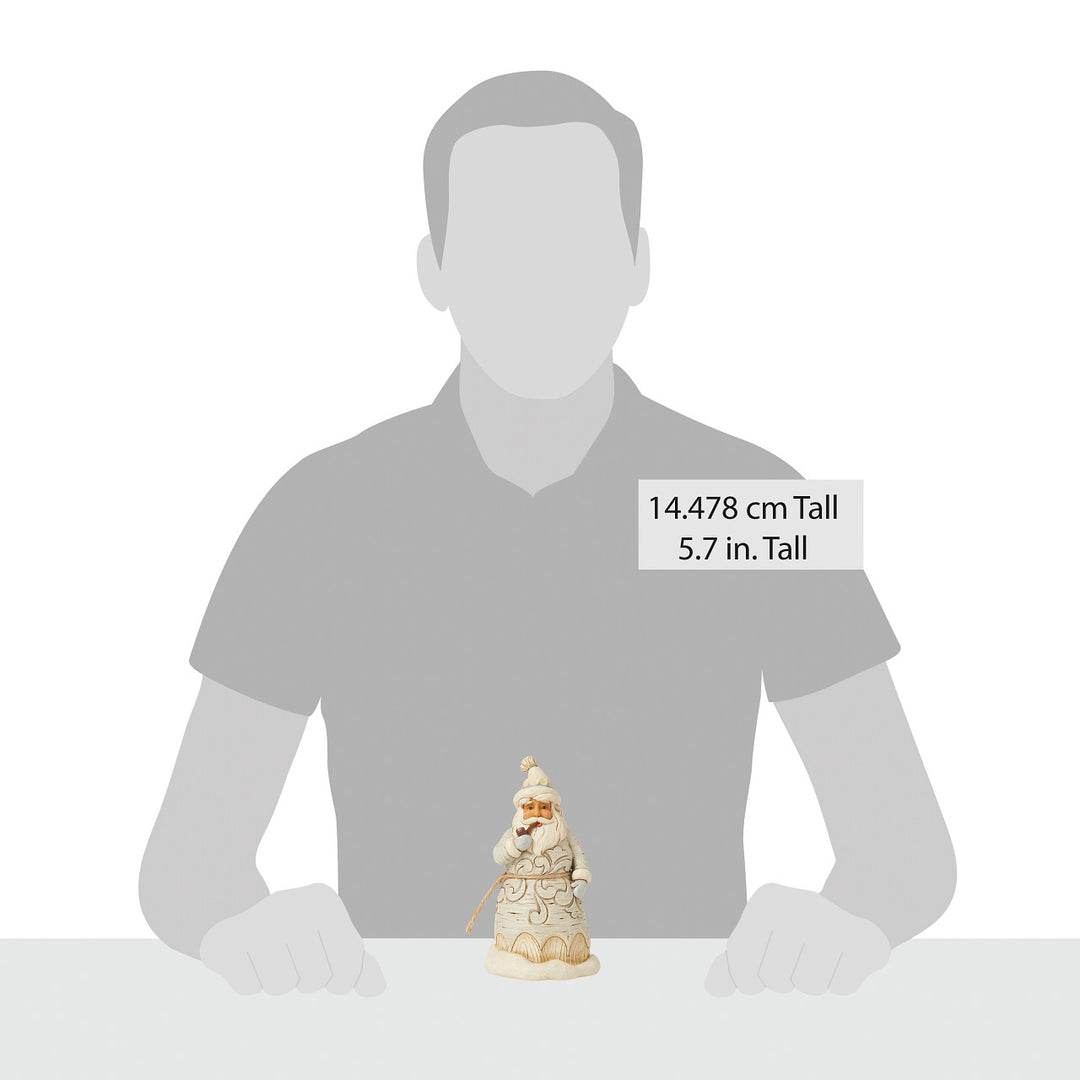 Jim Shore Heartwood Creek: White Woodland Santa With Pipe Figurine sparkle-castle