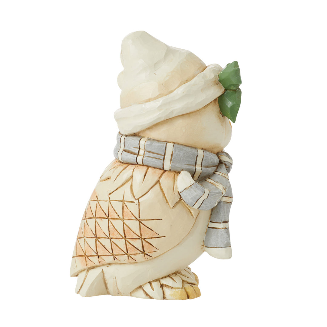 Jim Shore Heartwood Creek: White Woodland Owl Wearing Hat & Scarf Figurine sparkle-castle