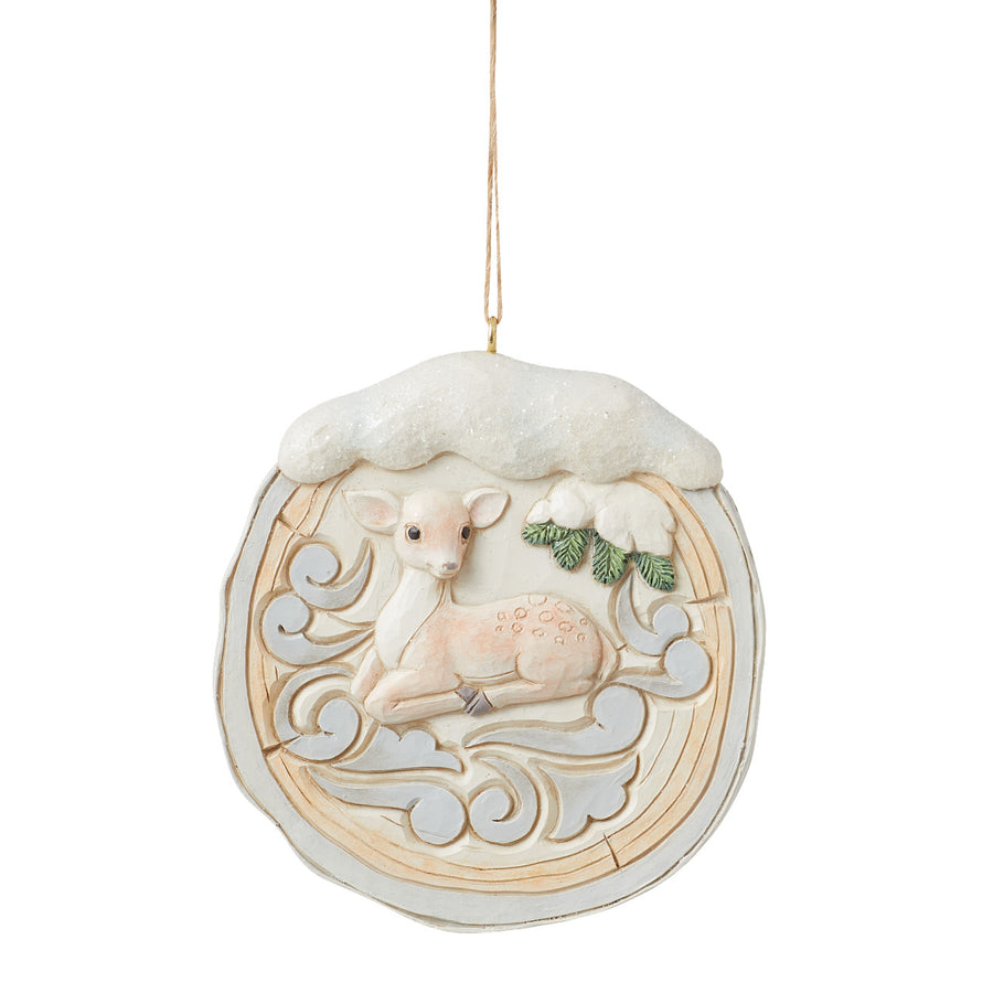 Jim Shore Heartwood Creek: White Woodland Birch Bark Fawn Hanging Ornament sparkle-castle