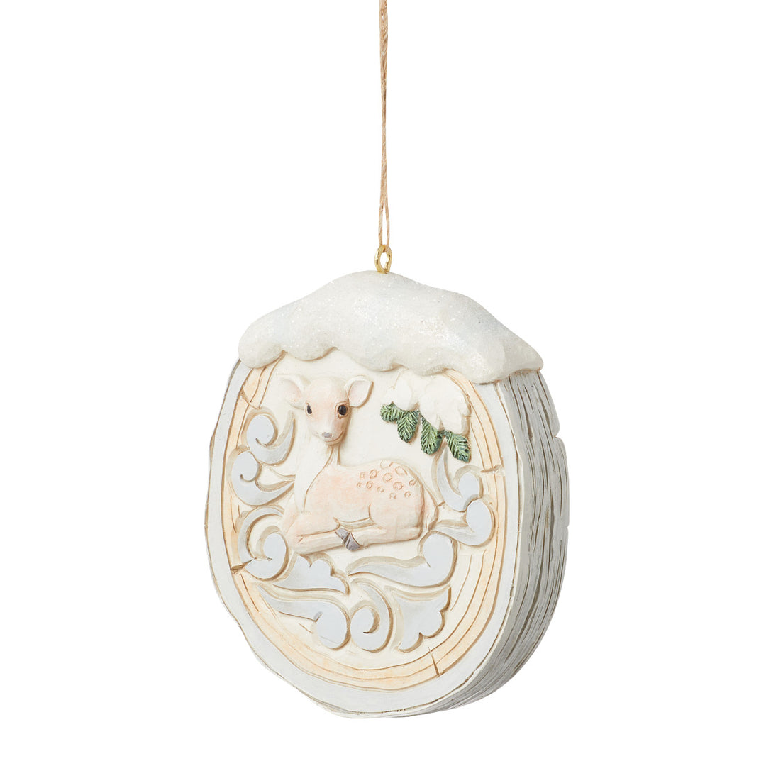 Jim Shore Heartwood Creek: White Woodland Birch Bark Fawn Hanging Ornament sparkle-castle