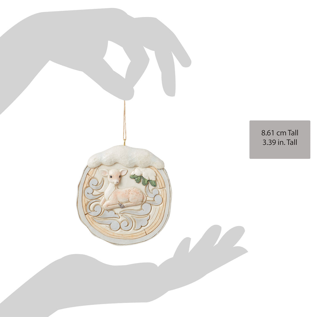 Jim Shore Heartwood Creek: White Woodland Birch Bark Fawn Hanging Ornament sparkle-castle
