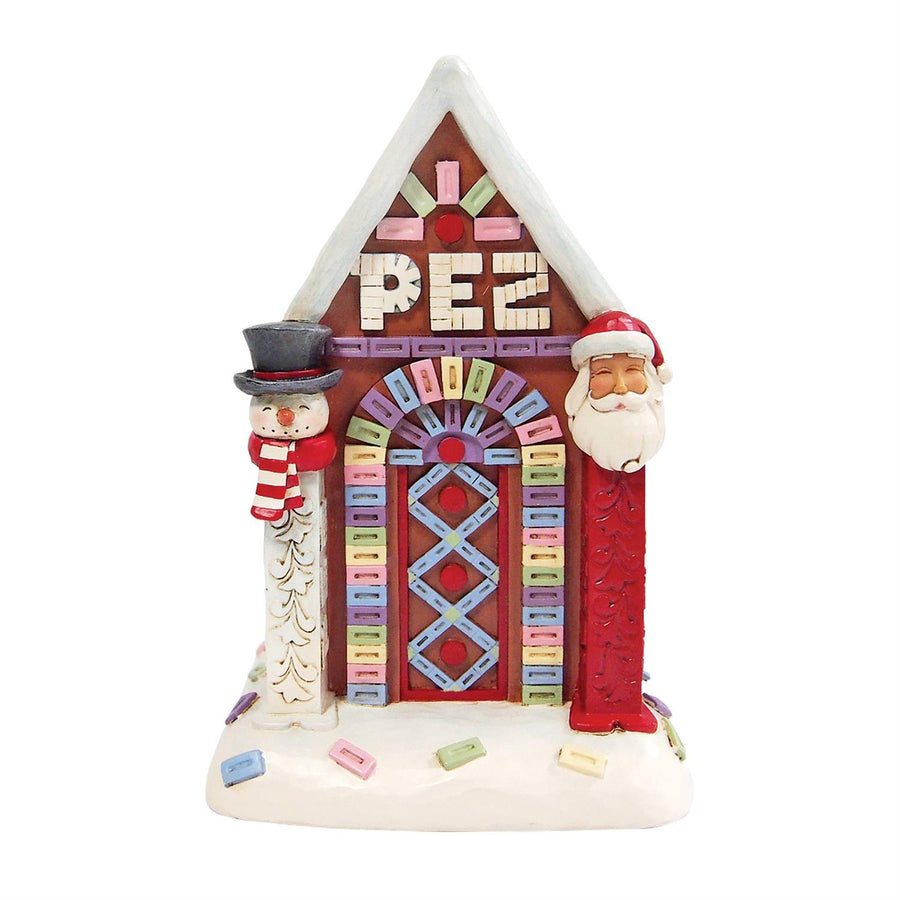 Jim Shore PEZ: PEZ Christmas House Figurine - SIGNED sparkle-castle