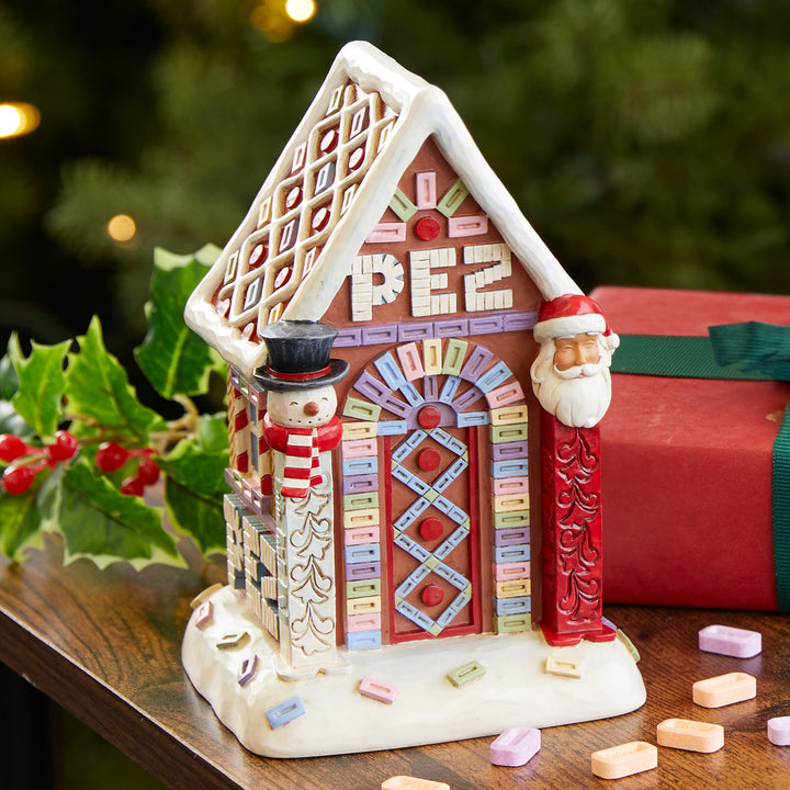 Jim Shore PEZ: PEZ Christmas House Figurine - SIGNED sparkle-castle