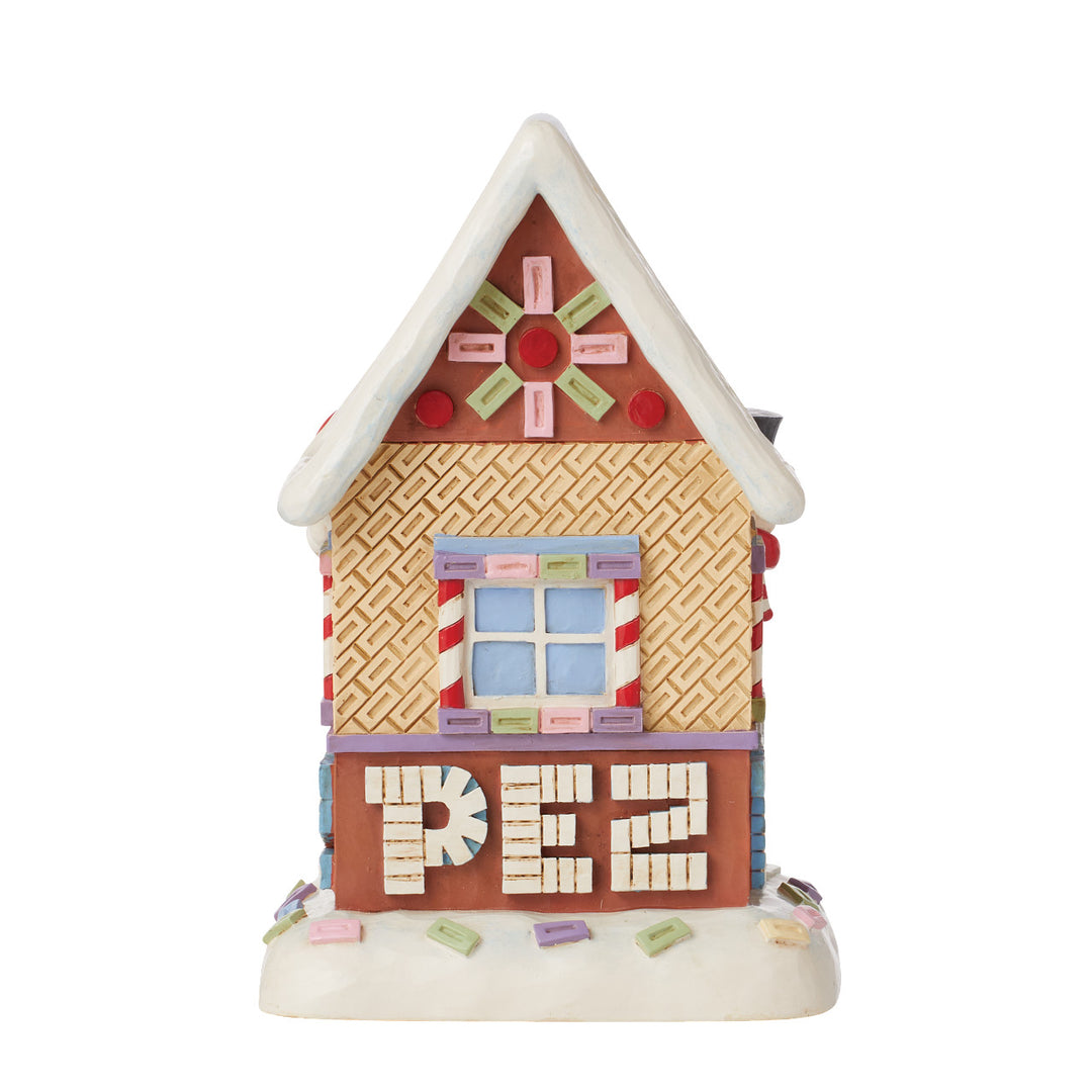 Jim Shore PEZ: PEZ Christmas House Figurine - SIGNED sparkle-castle
