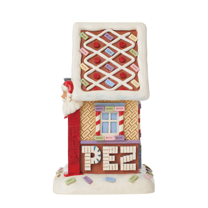 Jim Shore PEZ: PEZ Christmas House Figurine - SIGNED sparkle-castle