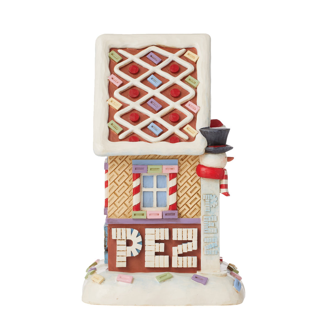Jim Shore PEZ: PEZ Christmas House Figurine - SIGNED sparkle-castle