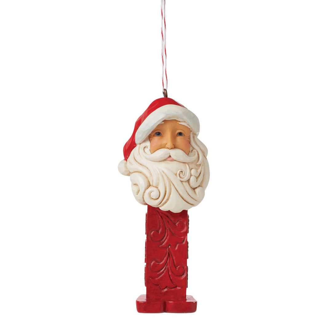 Jim Shore PEZ: PEZ Santa Hanging Ornament sparkle-castle