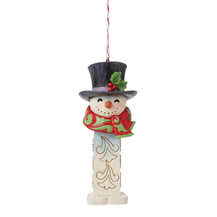 Jim Shore PEZ: PEZ Snowman Hanging Ornament sparkle-castle