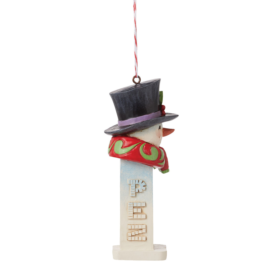 Jim Shore PEZ: PEZ Snowman Hanging Ornament sparkle-castle