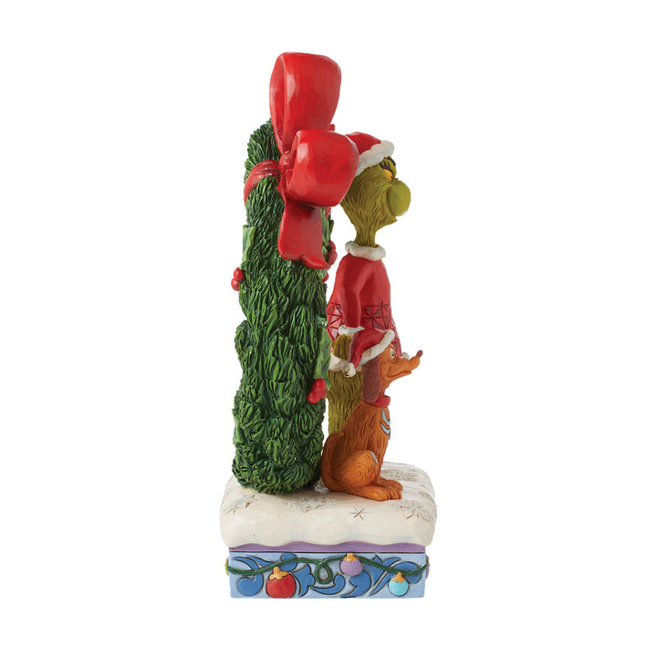 Jim Shore The Grinch: Grinch Inside Large Light Up Wreath Figurine sparkle-castle
