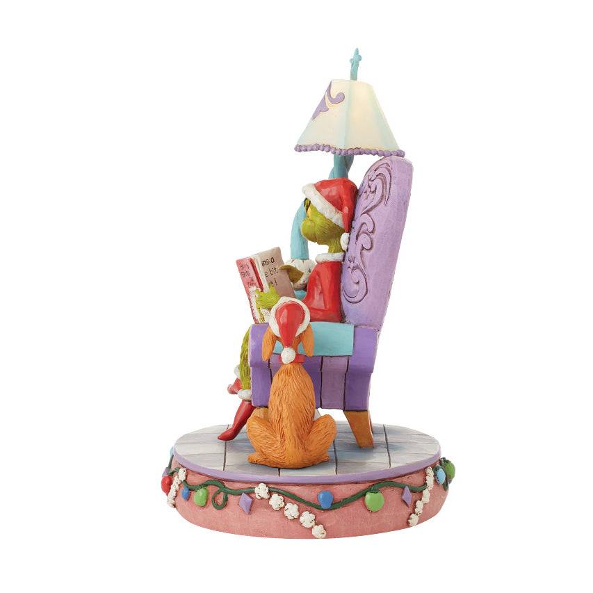 Jim Shore The Grinch: Grinch In Large Chair With Light-Up Lamp Figurine sparkle-castle