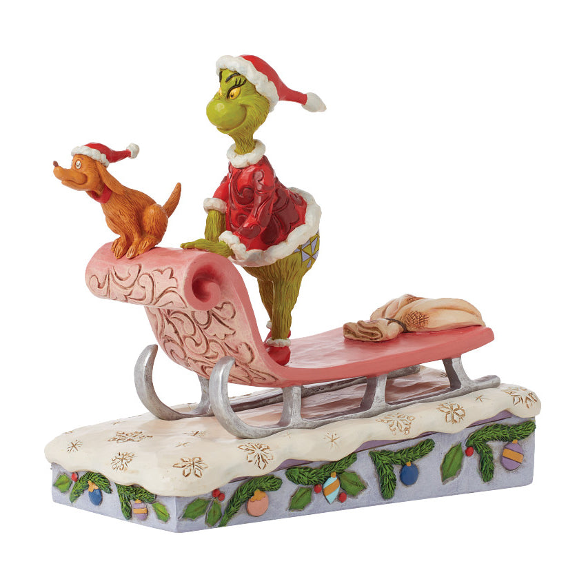Jim Shore The Grinch: Grinch And Max On Sleigh Figurine sparkle-castle
