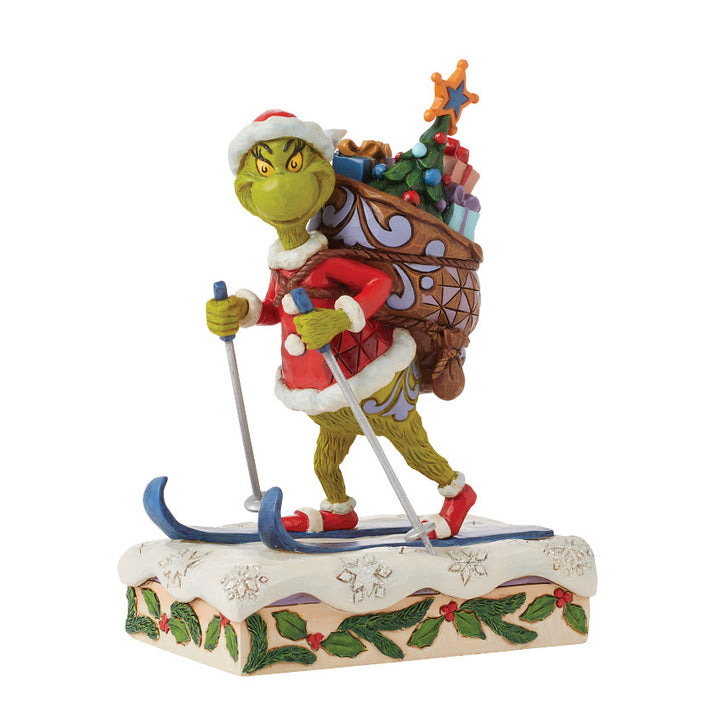 Jim Shore The Grinch: Grinch Skiing Figurine sparkle-castle