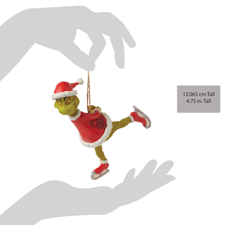 Jim Shore The Grinch: Grinch Ice Skating Hanging Ornament sparkle-castle