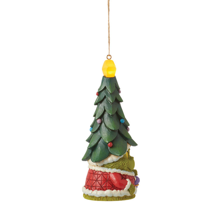 Jim Shore The Grinch: Grinch Gnome With Lit Star Hat Hanging Ornament sparkle-castle