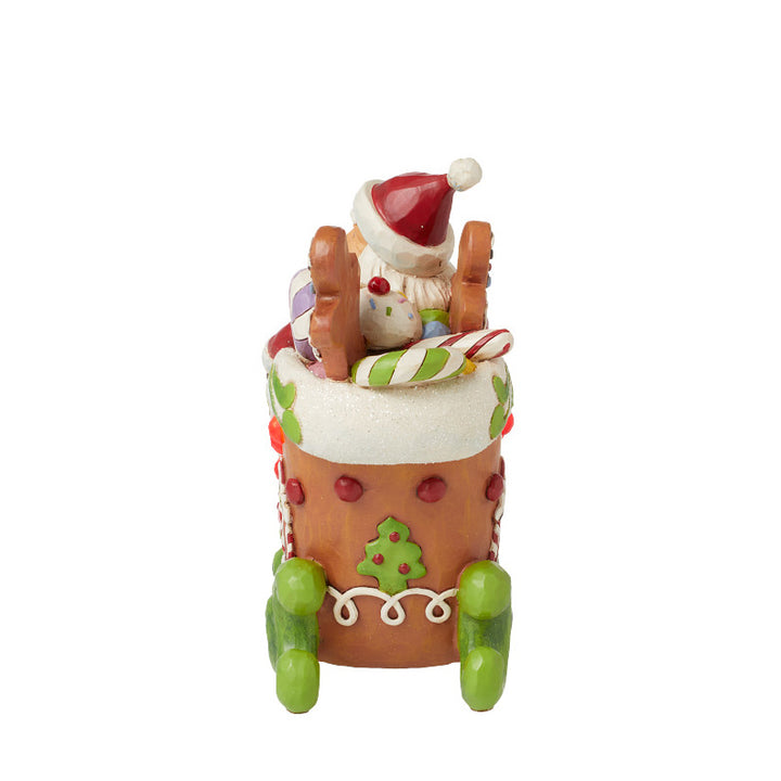 Jim Shore Heartwood Creek: Gingerbread Christmas Santa In Sleigh Figurine sparkle-castle