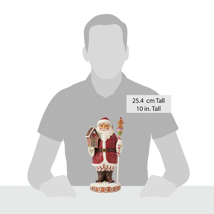 Jim Shore Heartwood Creek: Gingerbread Christmas Santa Figurine sparkle-castle