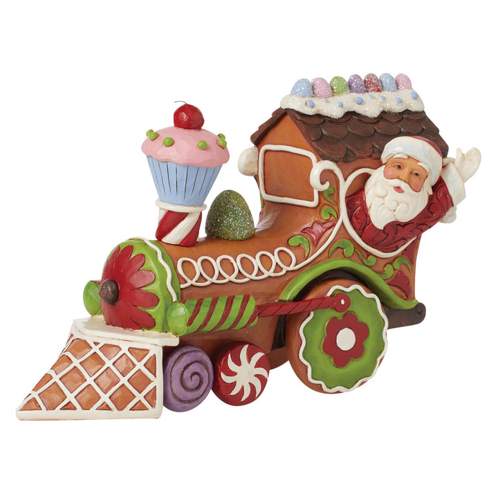 Jim Shore Heartwood Creek: Gingerbread Christmas Train Engine Figurine sparkle-castle