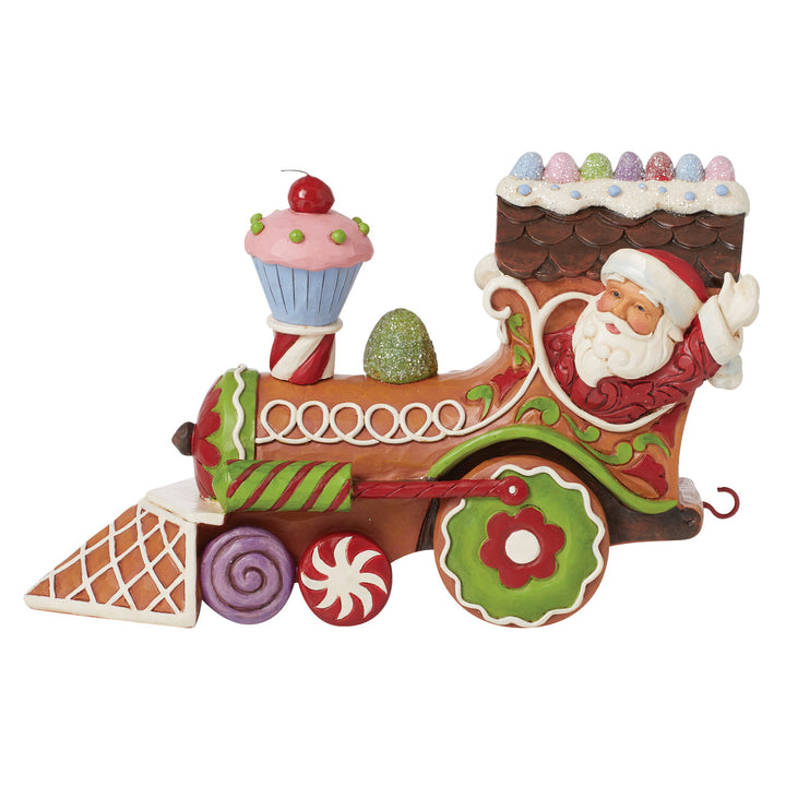Jim Shore Heartwood Creek: Gingerbread Christmas Train Engine Figurine sparkle-castle