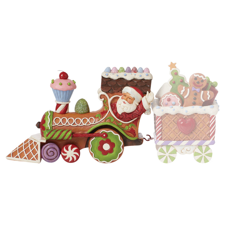 Jim Shore Heartwood Creek: Gingerbread Christmas Train Engine Figurine sparkle-castle