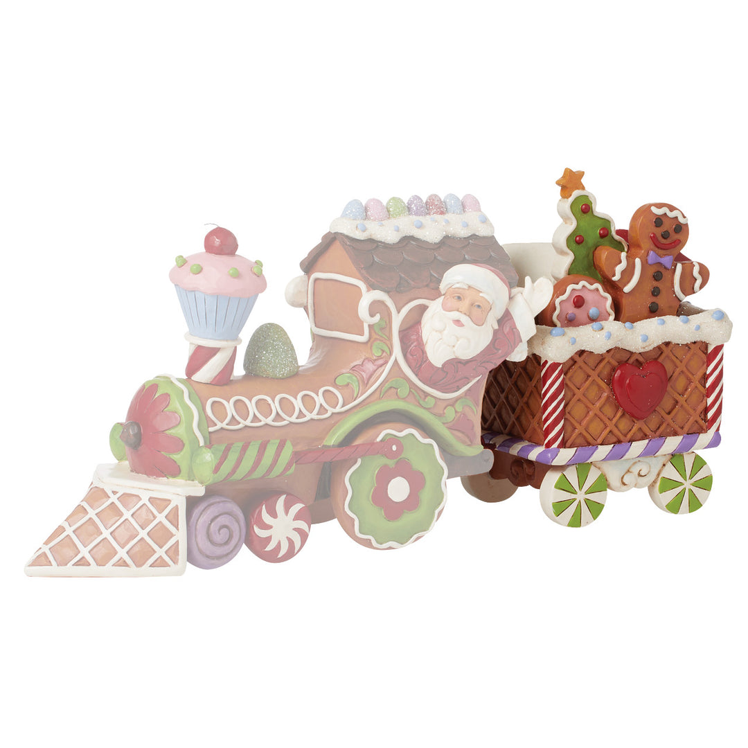 Jim Shore Heartwood Creek: Gingerbread Christmas Train Car Figurine sparkle-castle