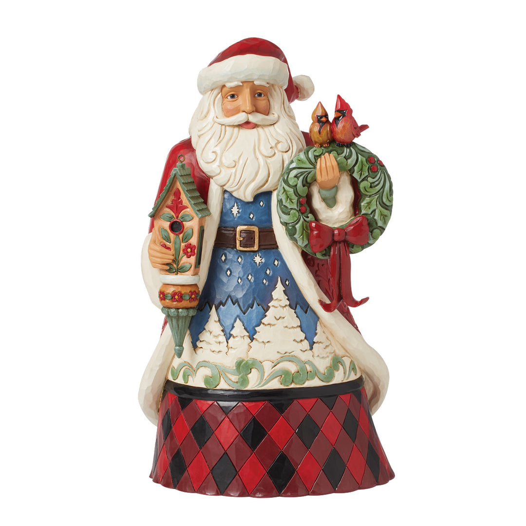 Jim Shore Heartwood Creek: Highland Glen Santa With Birdhouse Figurine sparkle-castle