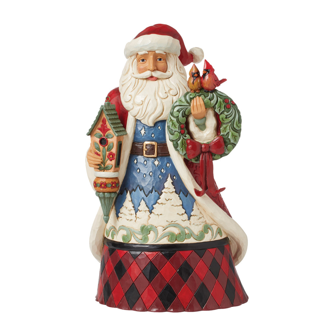 Jim Shore Heartwood Creek: Highland Glen Santa With Birdhouse Figurine sparkle-castle