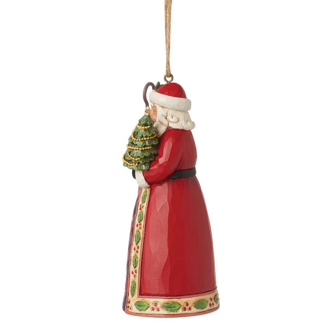 Jim Shore Heartwood Creek: Highland Glen Plaid Santa Hanging Ornament sparkle-castle