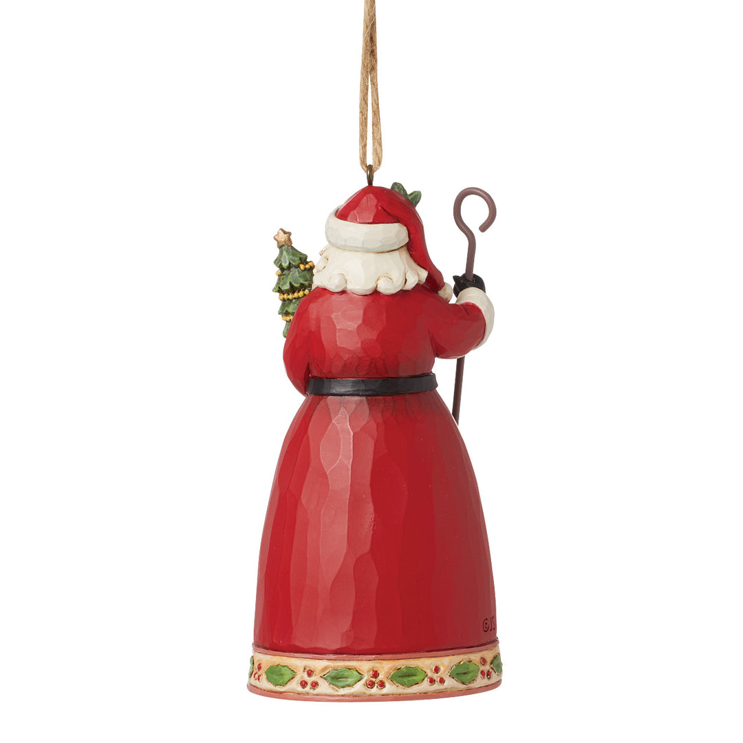 Jim Shore Heartwood Creek: Highland Glen Plaid Santa Hanging Ornament sparkle-castle