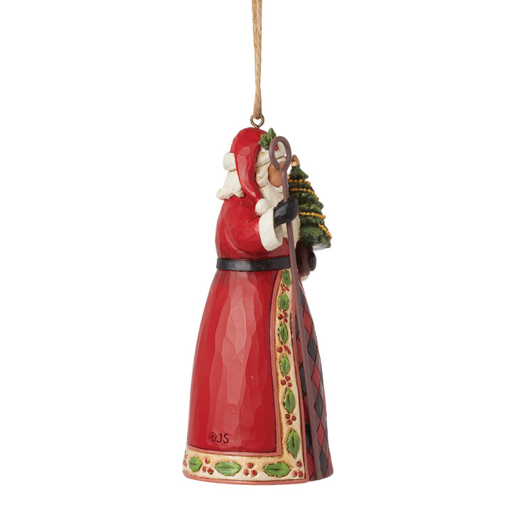 Jim Shore Heartwood Creek: Highland Glen Plaid Santa Hanging Ornament sparkle-castle