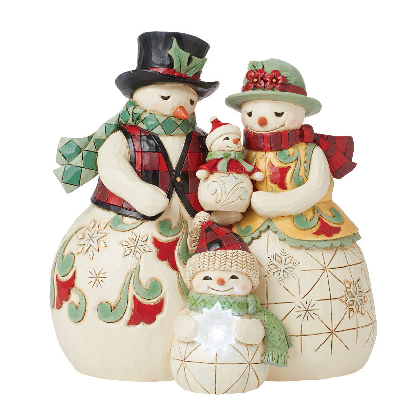Jim Shore Heartwood Creek: Highland Glen Santa Snowman Family Figurine sparkle-castle