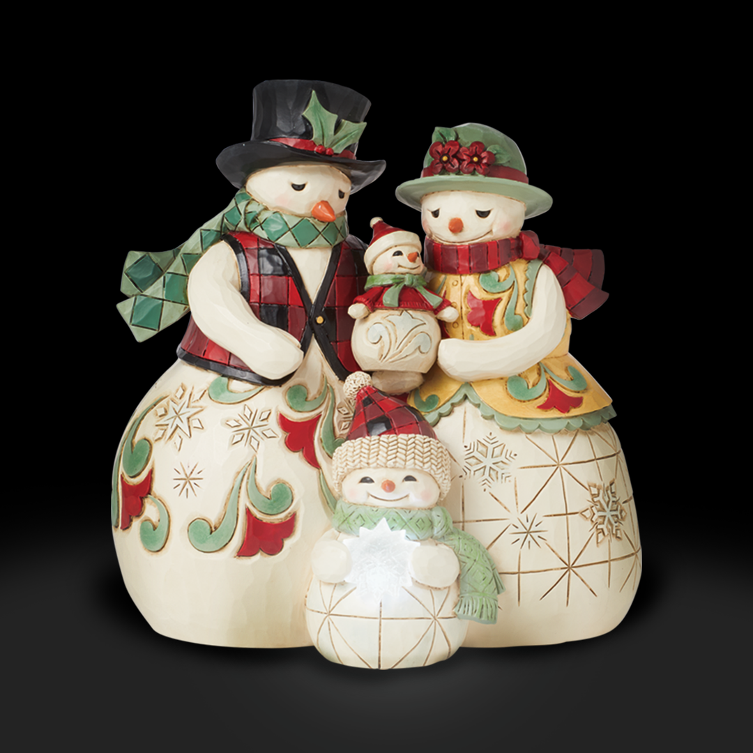 Jim Shore Heartwood Creek: Highland Glen Santa Snowman Family Figurine sparkle-castle