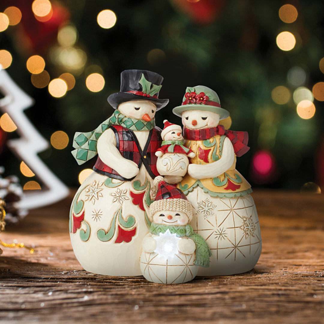 Jim Shore Heartwood Creek: Highland Glen Santa Snowman Family Figurine sparkle-castle