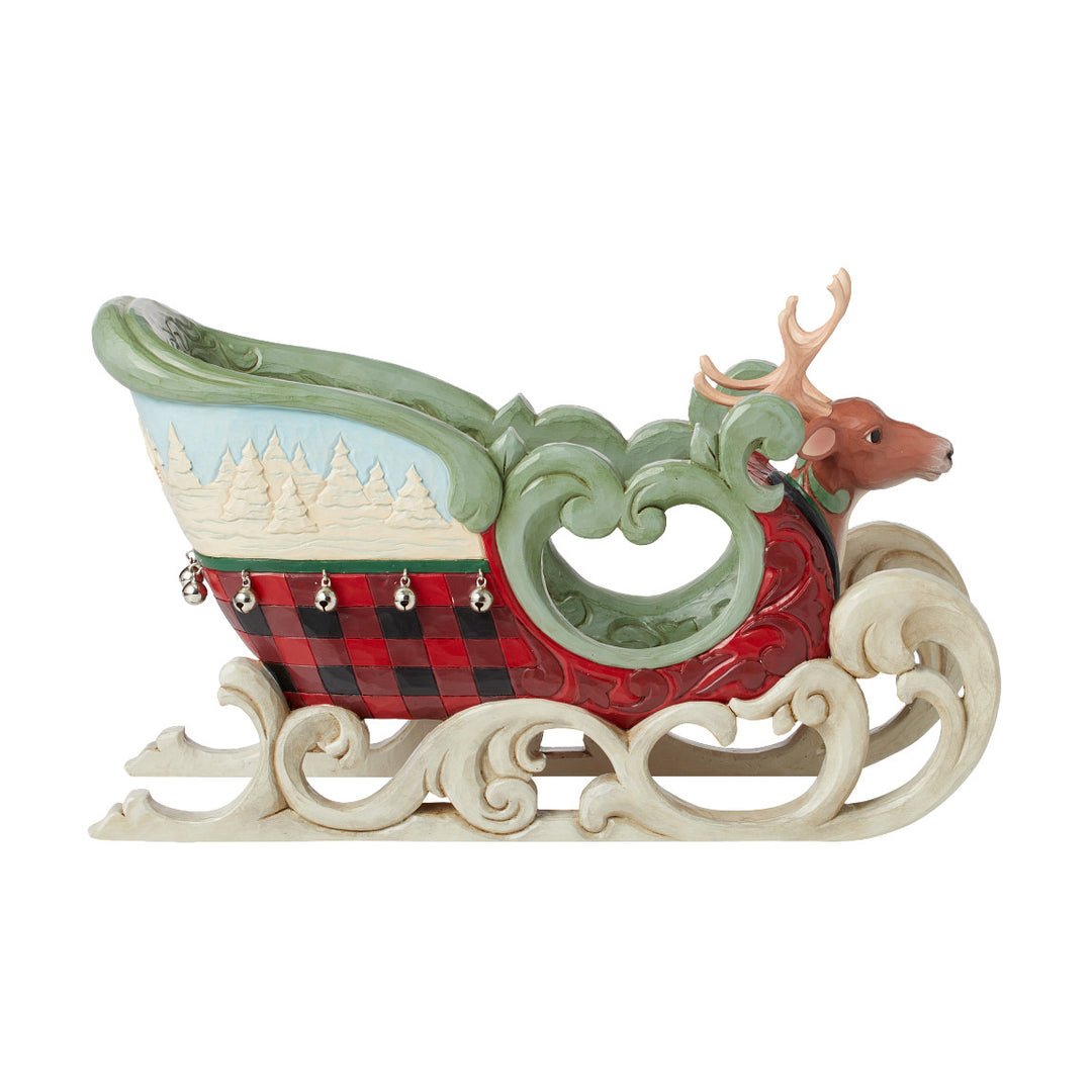 Jim Shore Heartwood Creek: Highland Glen Large Sleigh Figurine - SIGNED sparkle-castle
