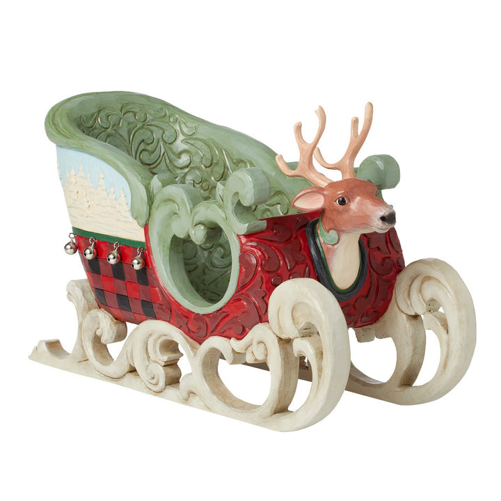 Jim Shore Heartwood Creek: Highland Glen Large Sleigh Figurine - SIGNED sparkle-castle