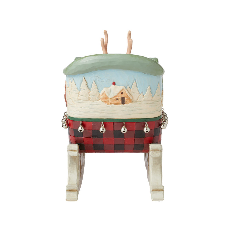 Jim Shore Heartwood Creek: Highland Glen Large Sleigh Figurine - SIGNED sparkle-castle