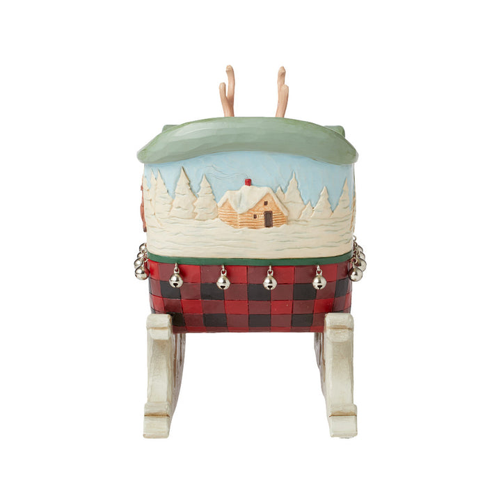 Jim Shore Heartwood Creek: Highland Glen Large Sleigh Figurine - SIGNED sparkle-castle