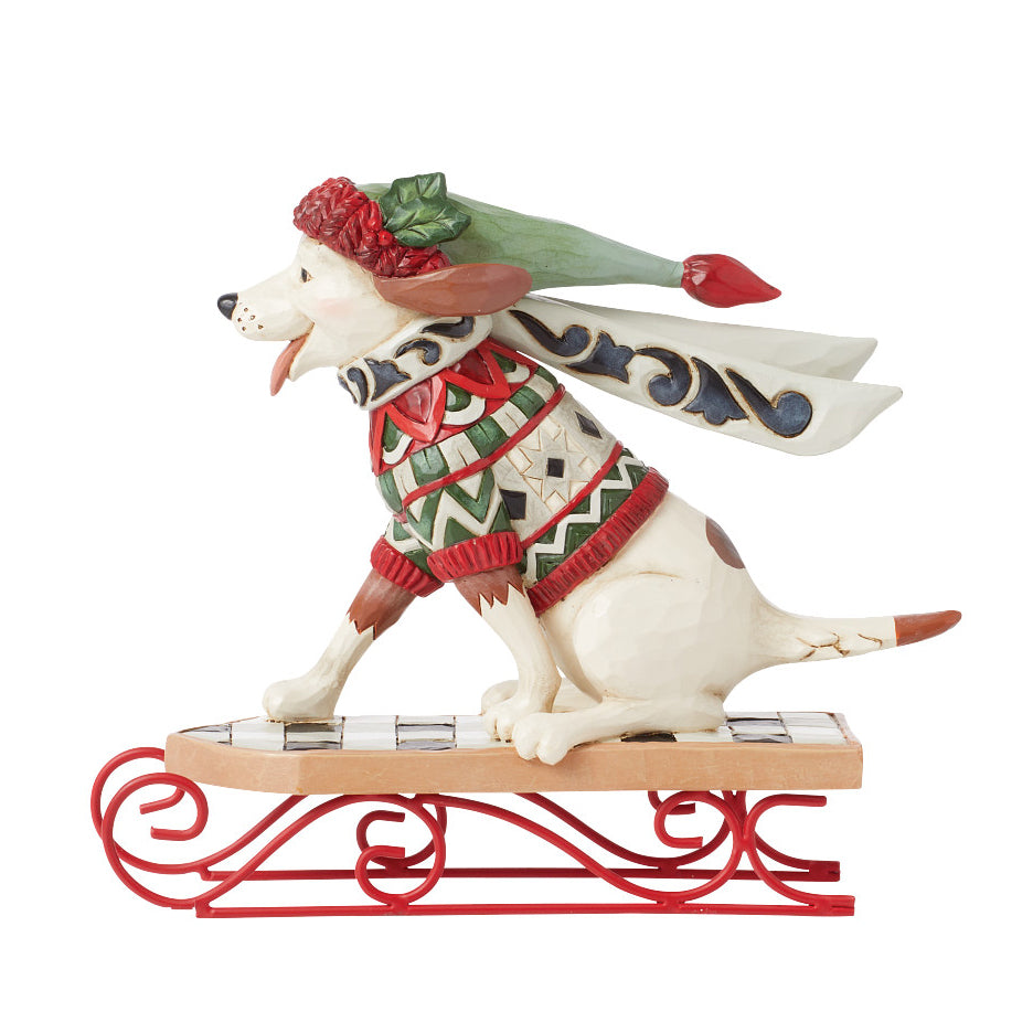 Jim Shore Heartwood Creek: Highland Glen Dog On Sled Figurine sparkle-castle