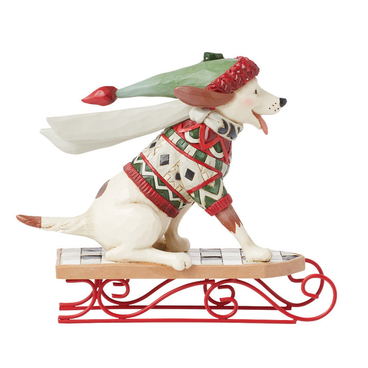 Jim Shore Heartwood Creek: Highland Glen Dog On Sled Figurine sparkle-castle