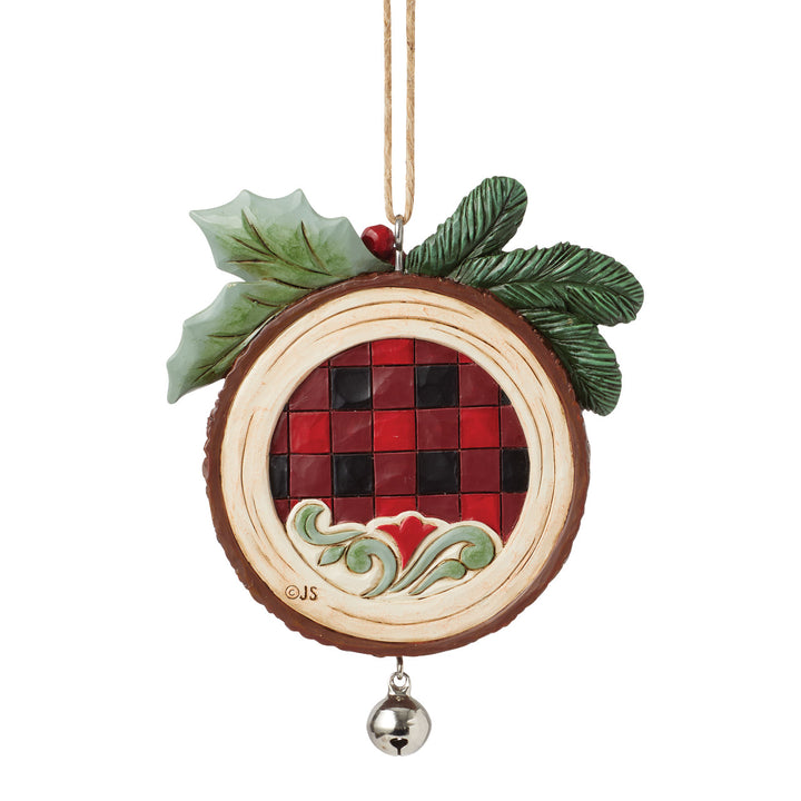 Jim Shore Heartwood Creek: Highland Glen Wood Slice Scene Hanging Ornament sparkle-castle