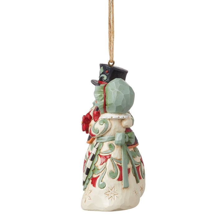 Jim Shore Heartwood Creek: Highland Glen Snowman Couple Hanging Ornament sparkle-castle