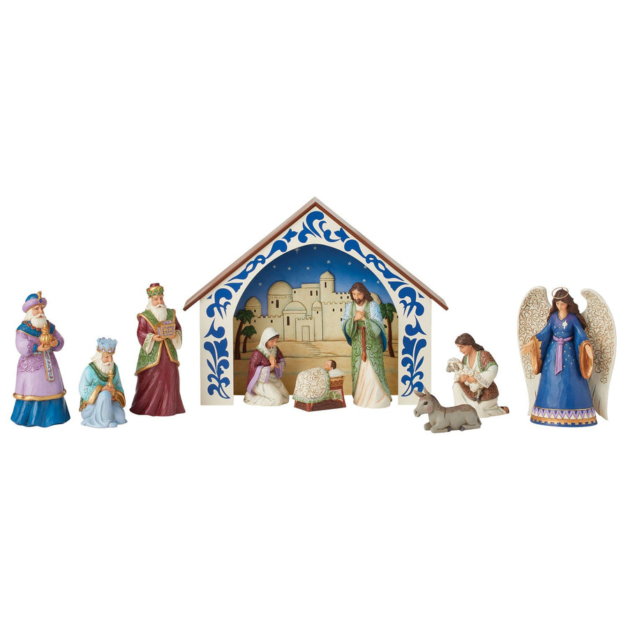 Jim Shore Heartwood Creek: Deluxe Nativity Figurines, Set of 10 sparkle-castle