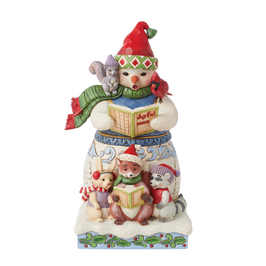 Jim Shore Heartwood Creek: Snowman & Animals Caroling Figurine sparkle-castle